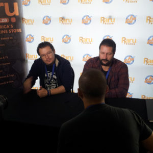 Sneaky shot of Sean Izaakse and Jason Masters being interviewed... which earned me a glare from the crew. Sorry crew!